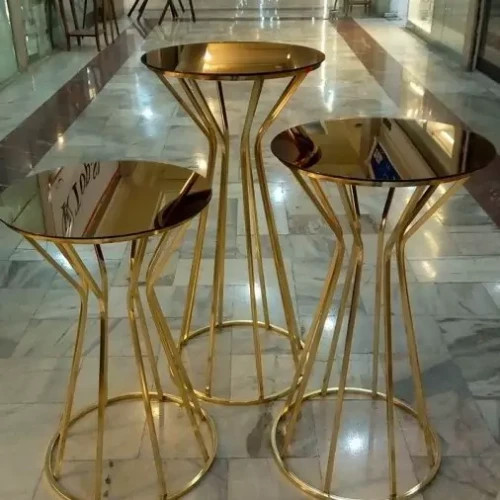 میز جلومبلی عسلی قهوه خوری پاف مدل چتری فورتیک طلایی