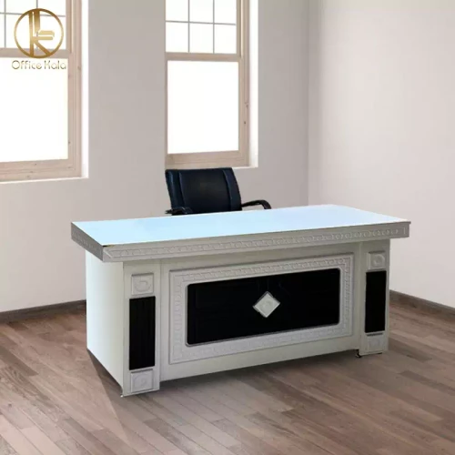 میز اداری و کارمندی مدل غزال وکیوم دو کشو ابعاد 140در 70