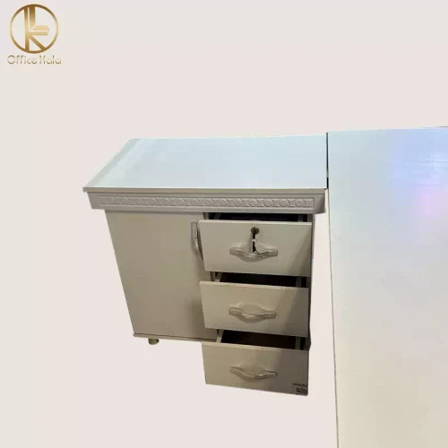 میز اداری مدیریتی مدل غزال وکیوم 2متری لوزی دارای ال هم سطح متحرک برند کامپیران رسا
