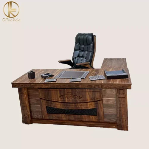 میز اداری و مدیریتی مدل آراد 180 دارای ال هم سطح متحرک از برند کامپیران رسا
